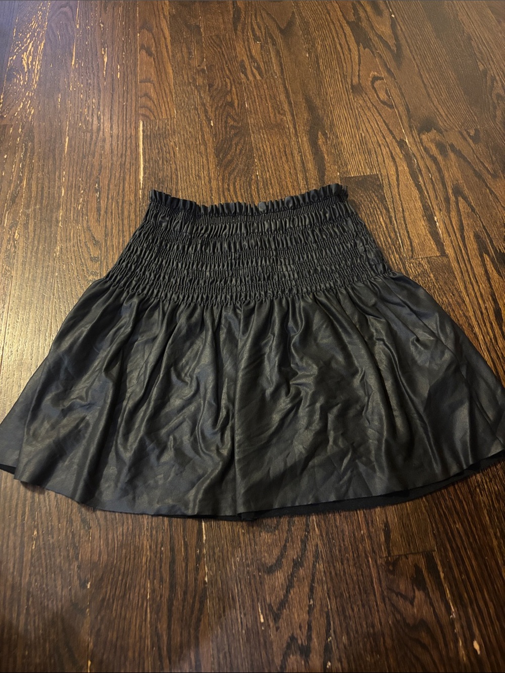 Zara Black Smocked Waist Skirt